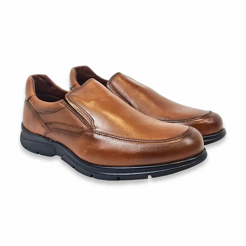 Zapatos Ancho Especial Hombre Mocasínes Piel Napa Plantilla Extraíble 1251 Cuero, de Éxodo