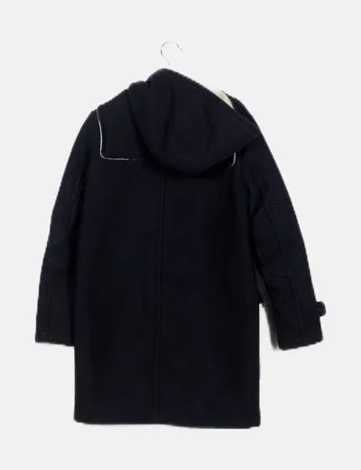 Zara Abrigo azul marino texturizado