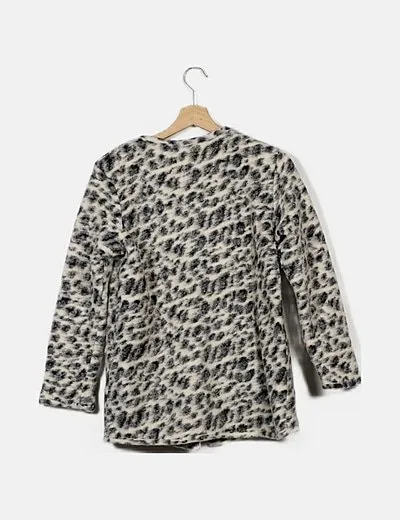 Zara Abrigo bicolor detalle borrego