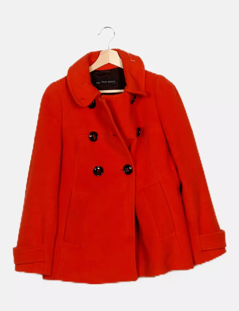 Zara Abrigo básico naranja casual