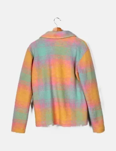 Zara Abrigo de paño multicolor