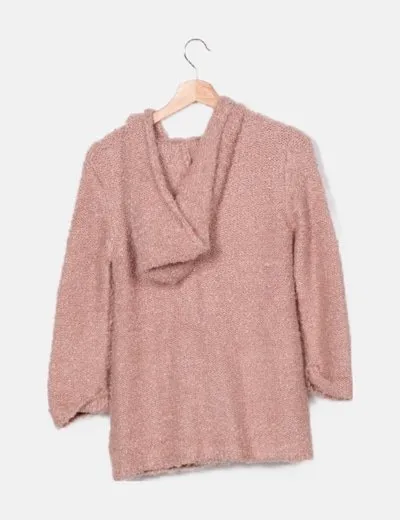 Zara Abrigo rosa detalle capucha