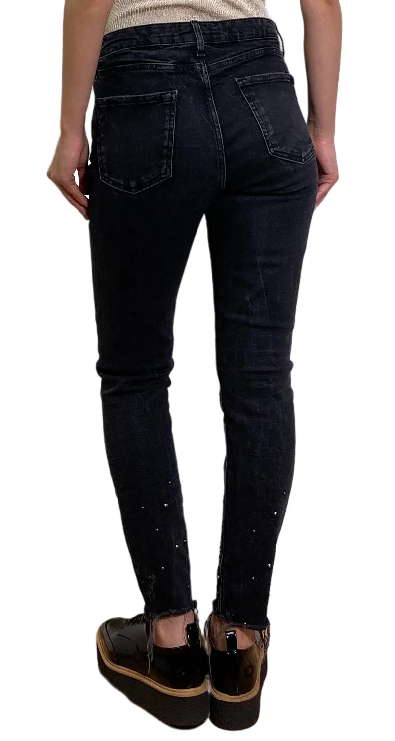 ZARA Pantalón Denim Aplicaciones
