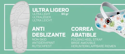 Zueco ultraligero de EVA estampado Blanco
